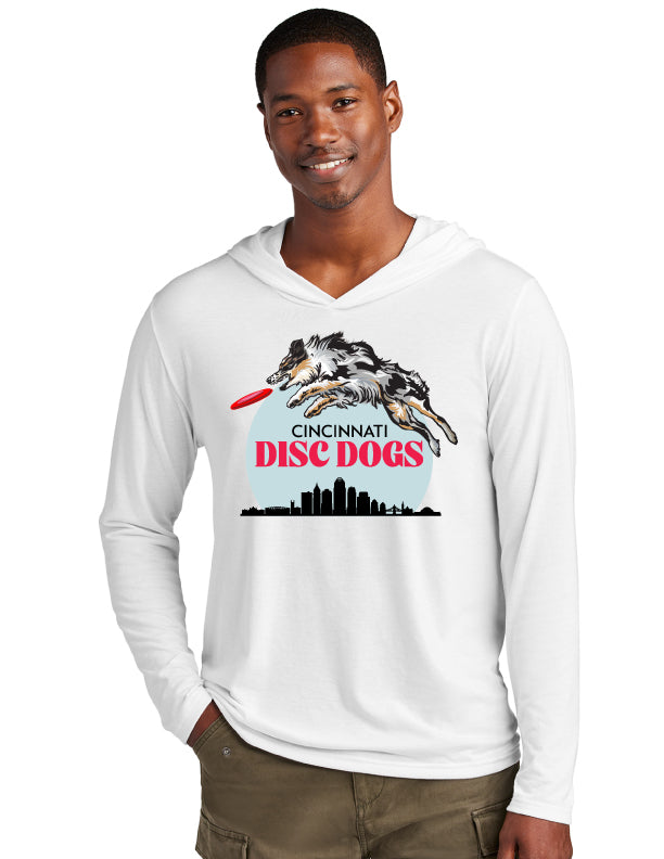 Cincinnati Disc Dogs Adult Tri TShirt Hoodie White