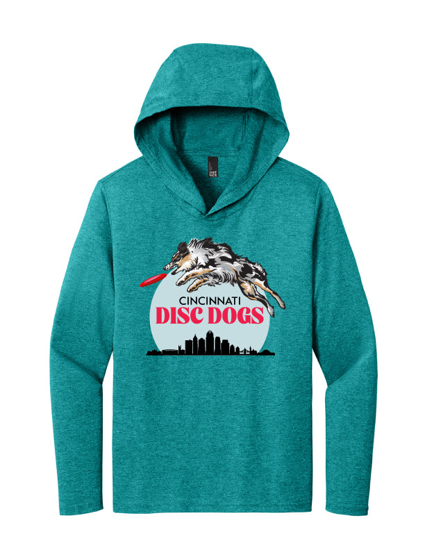 Cincinnati Disc Dogs Adult Tri TShirt Hoodie Teal