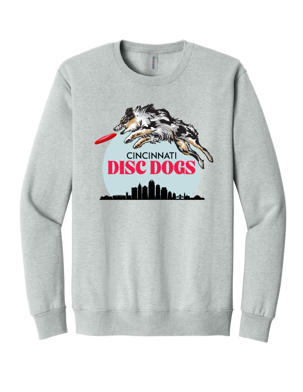 Cincinnati Disc Dogs Adult Crewneck Sweatshirt Grey