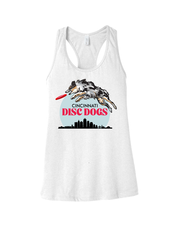 Cincinnati Disc Dogs Ladies Racerback Tank White