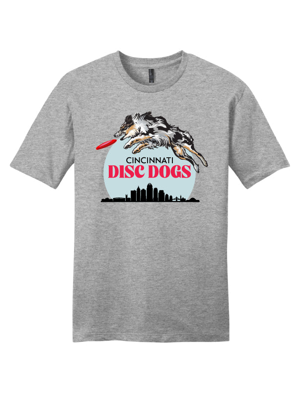 Cincinnati Disc Dogs Adult Cotton Short Sleeve T-Shirt Grey