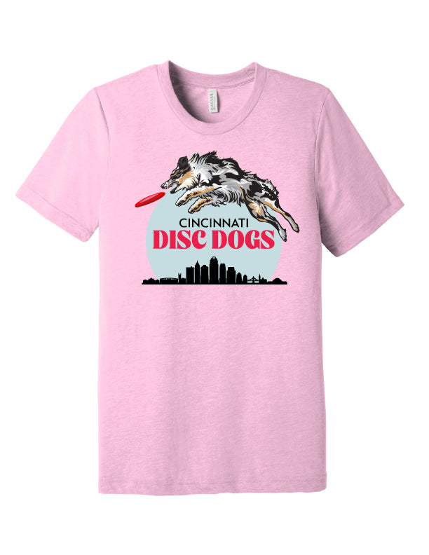Cincinnati Disc Dogs Adult Tri-blend T-Shirt Lilac