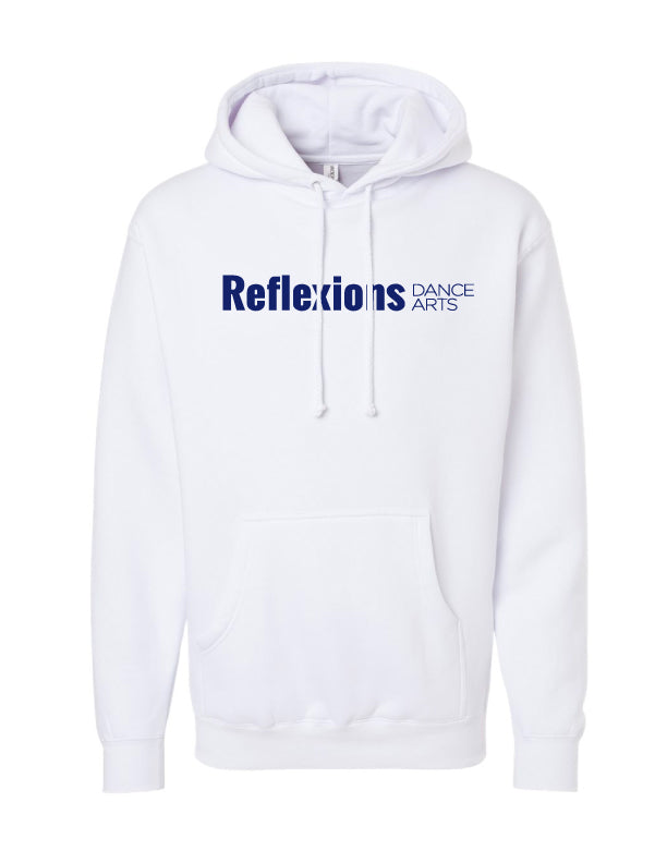 Reflexions Blue Logo on Adult White Hoodie