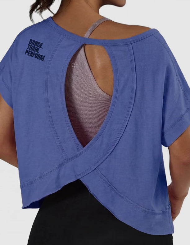 Reflexions Ladies Open Back T Shirt Royal Blue