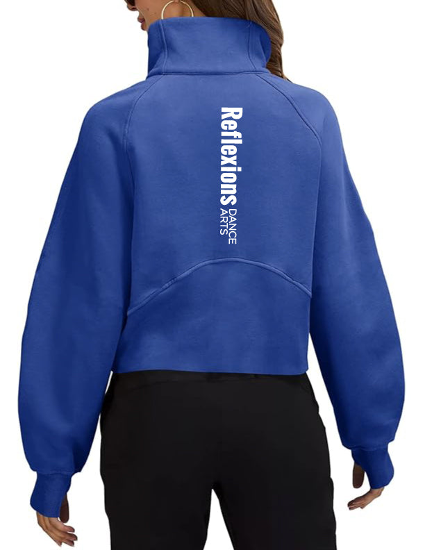 Reflexions ladies half zip crop pullover