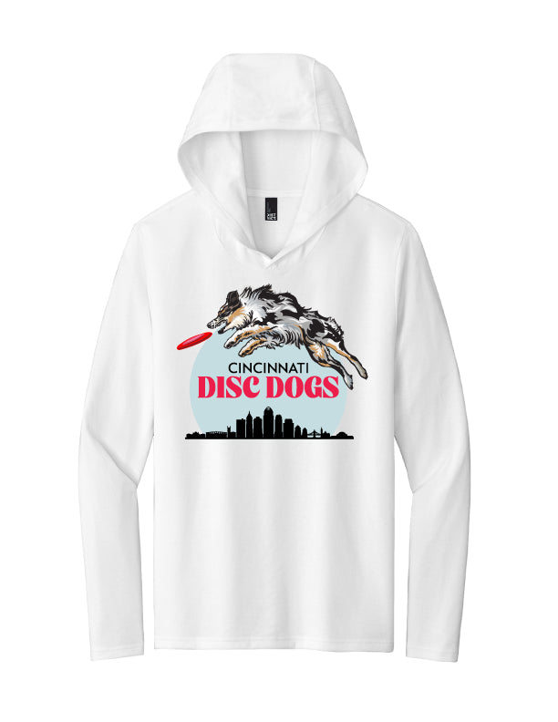 Cincinnati Disc Dogs Adult Tri TShirt Hoodie White