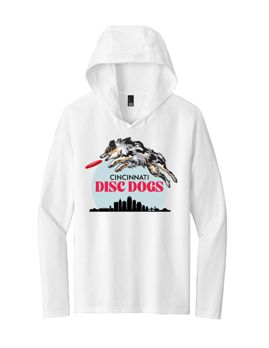 Cincinnati Disc Dogs Adult Tri TShirt Hoodie White