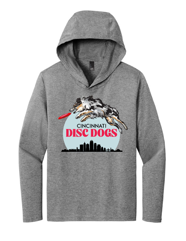Cincinnati Disc Dogs Adult Tri TShirt Hoodie Grey