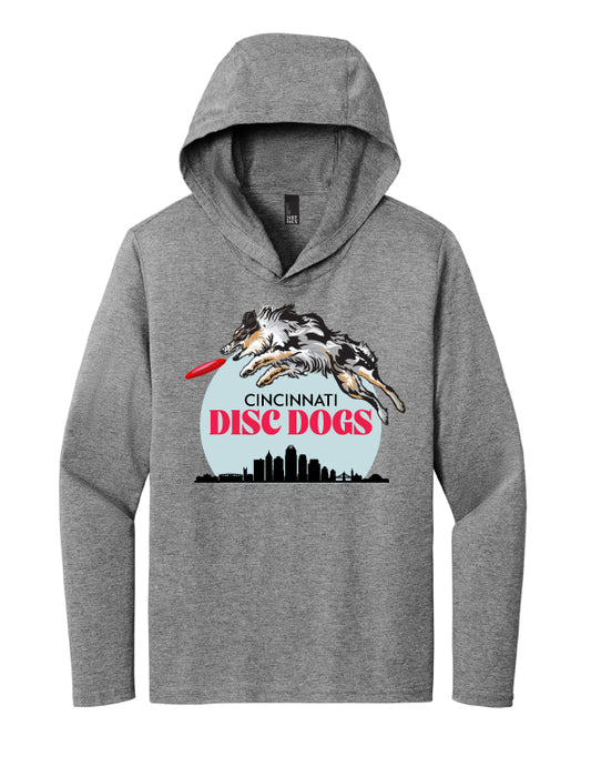 Cincinnati Disc Dogs Adult Tri TShirt Hoodie Grey