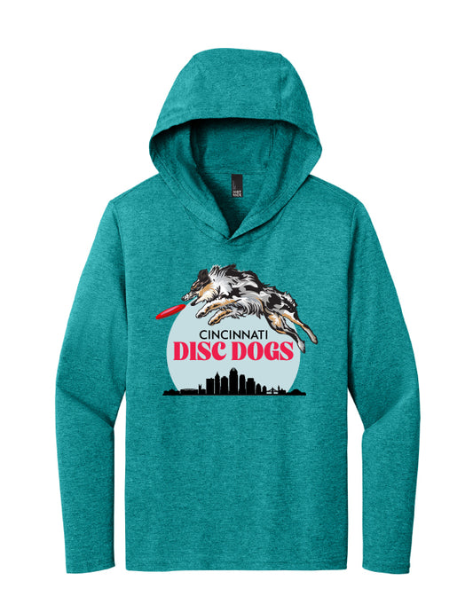 Cincinnati Disc Dogs Adult Tri TShirt Hoodie Teal