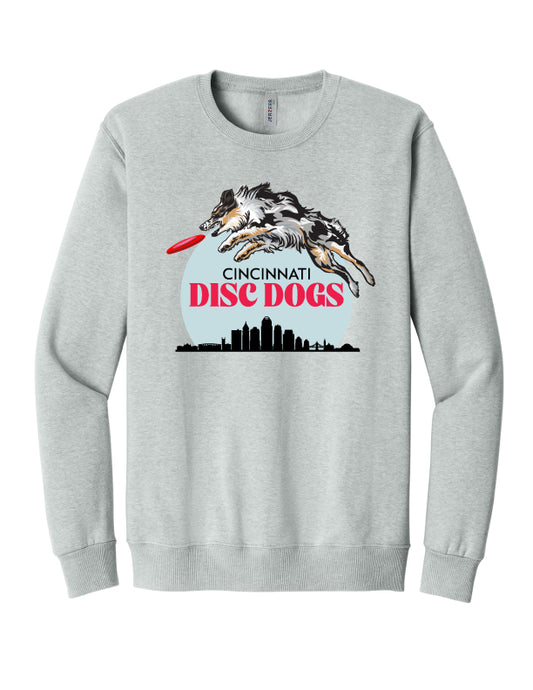 Cincinnati Disc Dogs Adult Crewneck Sweatshirt Grey