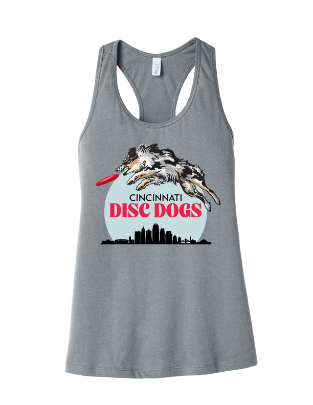 Cincinnati Disc Dogs Ladies Racerback Tank Grey