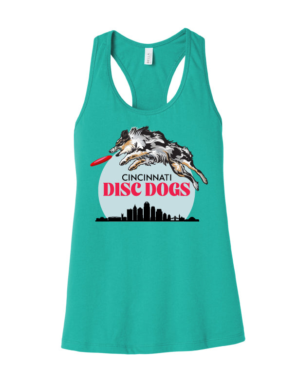 Cincinnati Disc Dogs Ladies Racerback Tank Teal