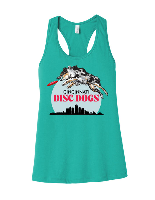 Cincinnati Disc Dogs Ladies Racerback Tank Teal