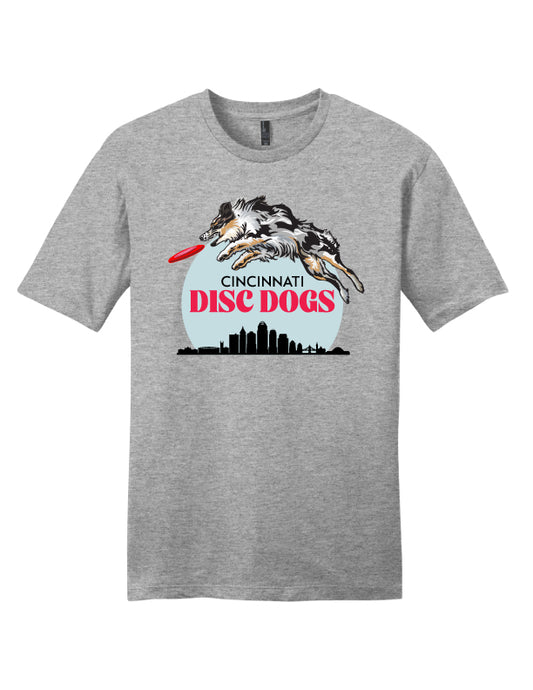 Cincinnati Disc Dogs Adult Cotton Short Sleeve T-Shirt Grey