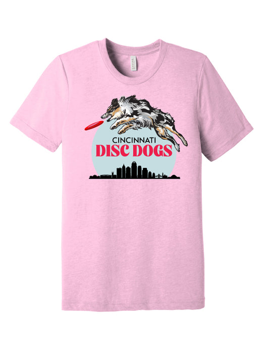 Cincinnati Disc Dogs Adult Tri-blend T-Shirt Lilac