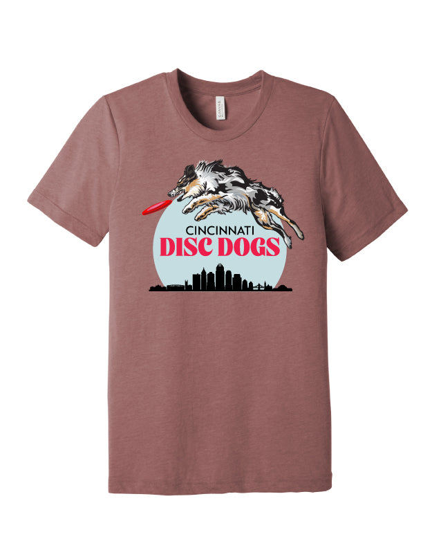 Cincinnati Disc Dogs Adult Tri-blend T-Shirt Mauve