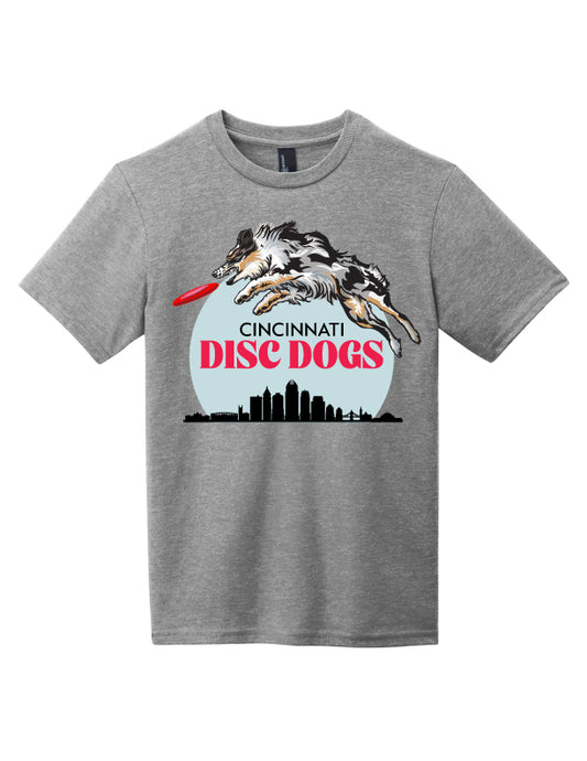 Cincinnati Disc Dogs Youth Short Sleeve T-Shirt Grey