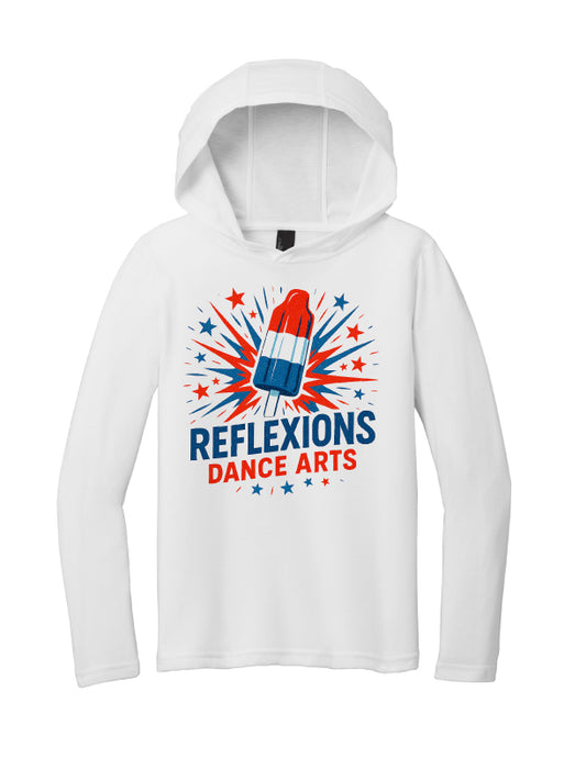 Reflexions MEMORIAL DAY Bomb Pop Youth Long Sleeve Hooded T-Shirt White