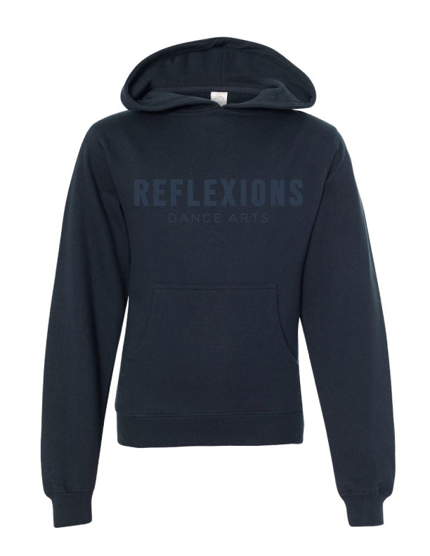 Reflexions Embroidered Youth Hoodie Navy on Navy