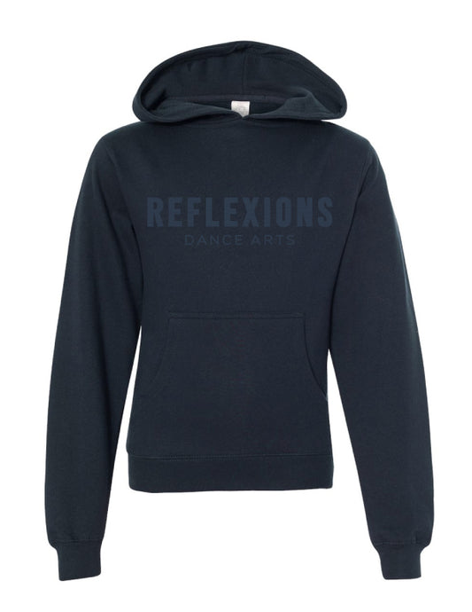 Reflexions Embroidered Youth Hoodie Navy on Navy