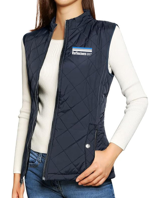 Reflexions Ladies Lightweight Quilted Puffer Vest Navy