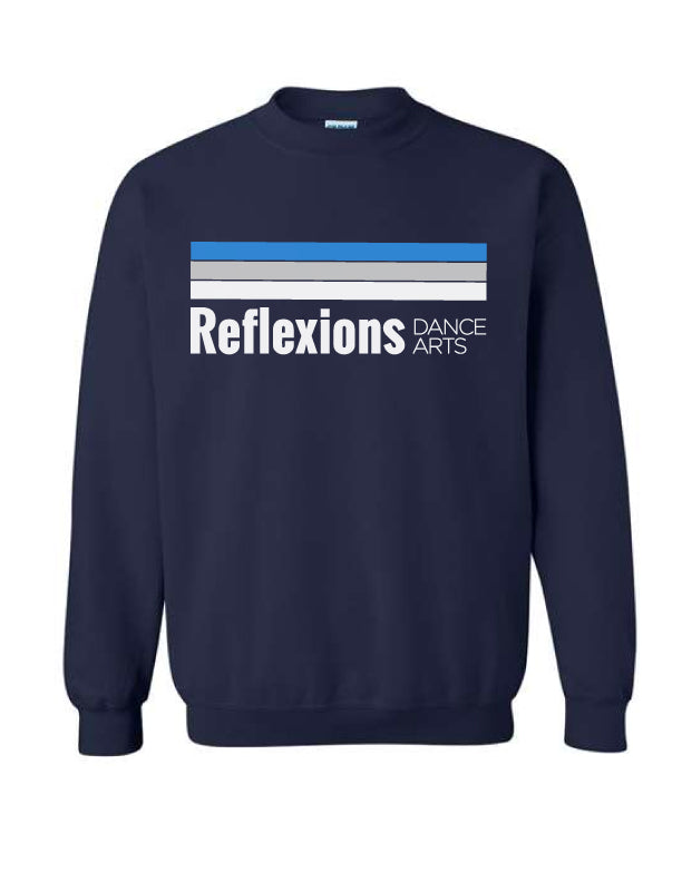 Reflexions Line Logo on Adult Navy Crewneck Sweatshirt
