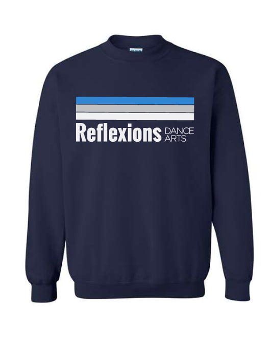 Reflexions Line Logo on Adult Navy Crewneck Sweatshirt