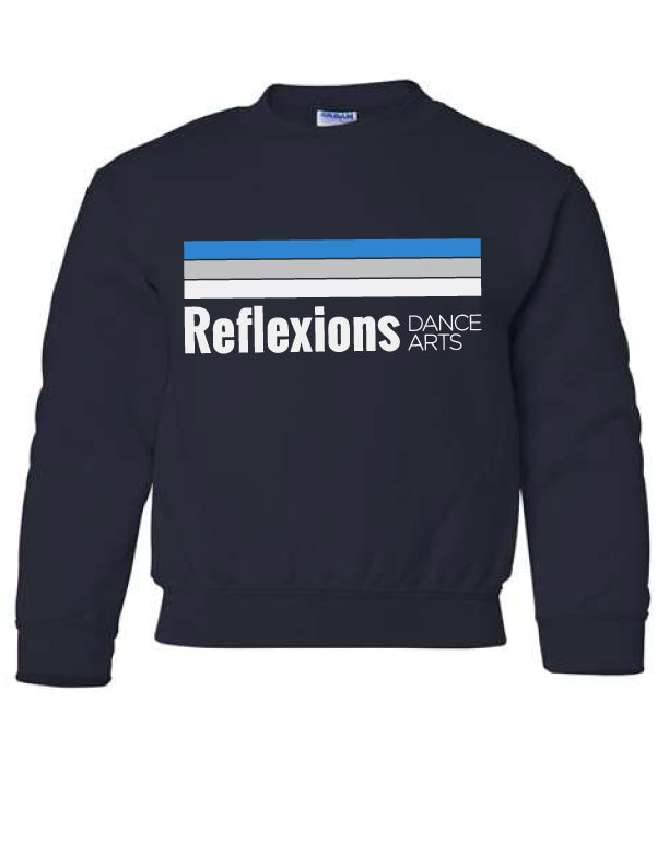 Reflexions Line Logo on Youth Navy Crewneck Sweatshirt