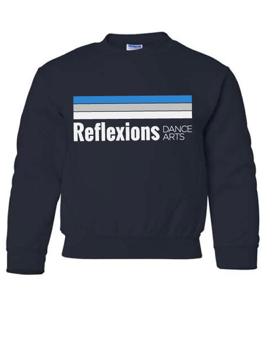 Reflexions Line Logo on Youth Navy Crewneck Sweatshirt