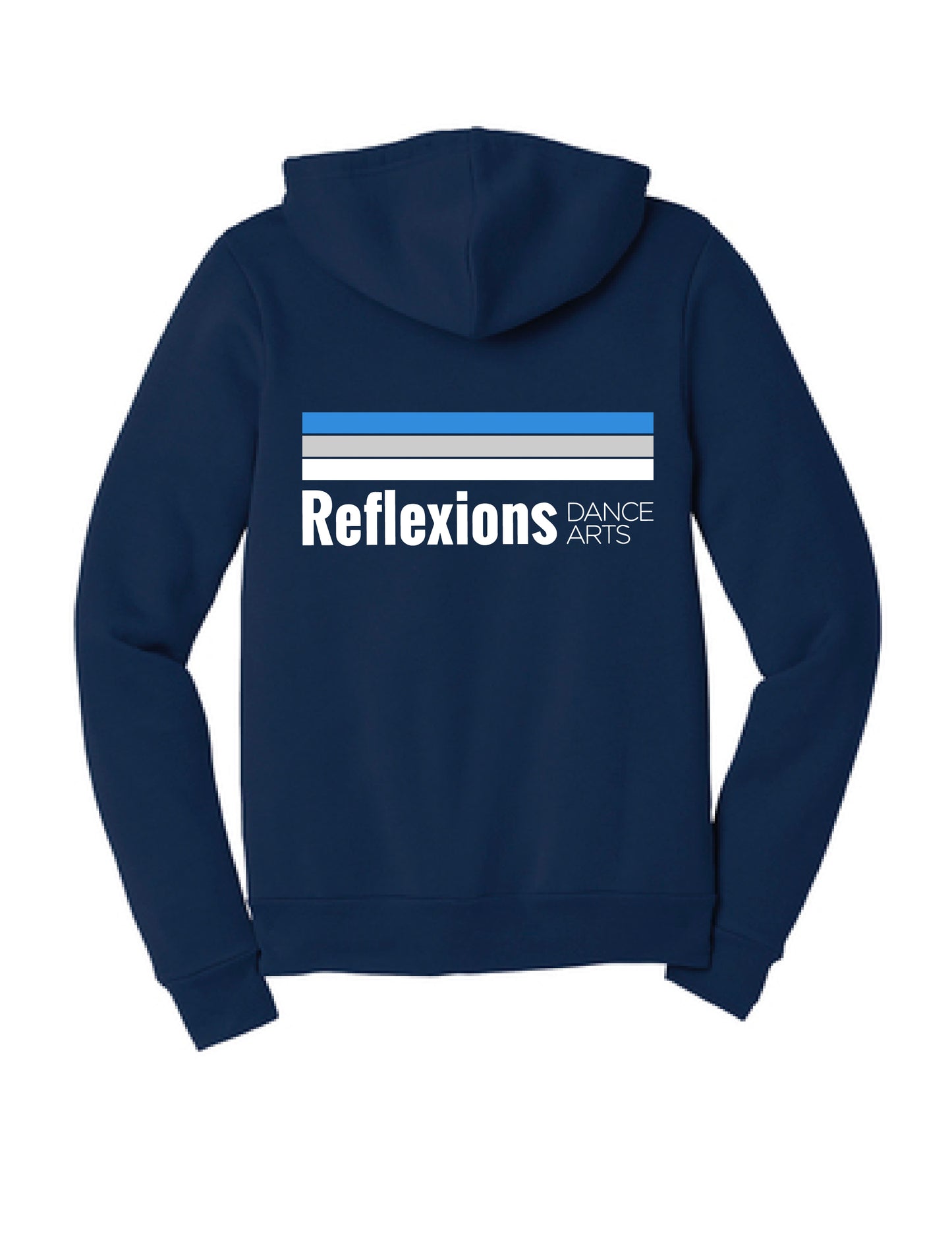 Reflexions Line Logo on Adult Navy Zip Hoodie