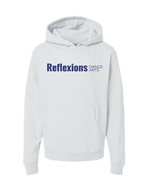 Reflexions Blue Logo on Youth White Hoodie
