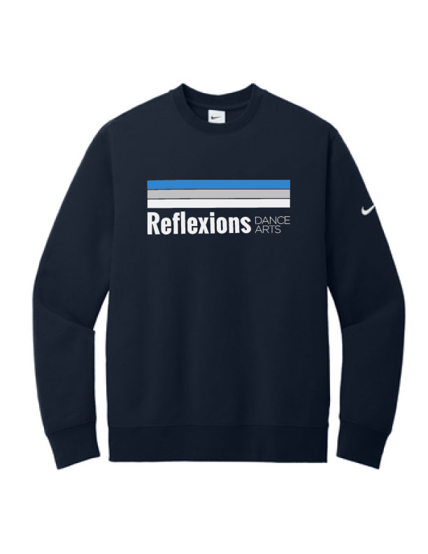 Nike Reflexions Line Logo on Adult Navy Crewneck Sweatshirt