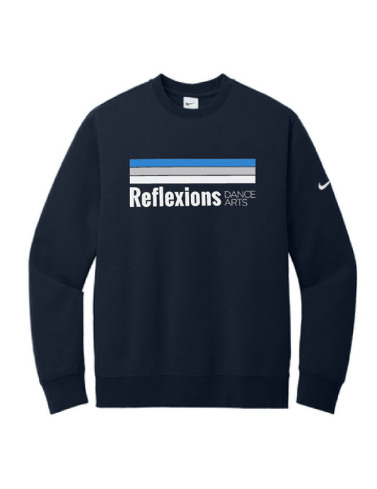 Nike Reflexions Line Logo on Adult Navy Crewneck Sweatshirt