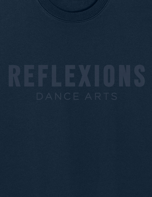 Reflexions Embroidered Adult Crewneck Sweatshirt Navy on Navy