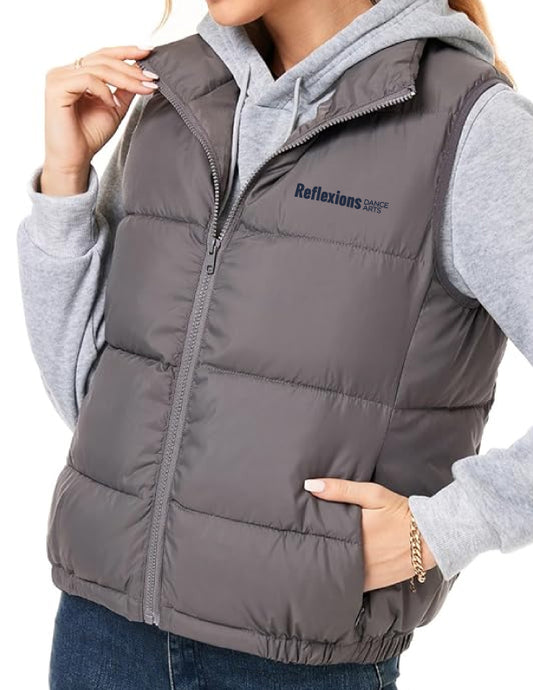 Reflexions Ladies Puffer Vest Dark Grey
