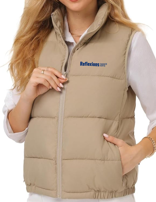 Reflexions ladies puffer vest khaki