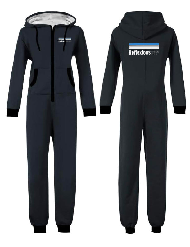 Reflexions Hooded Onesie Pajamas Adult Navy