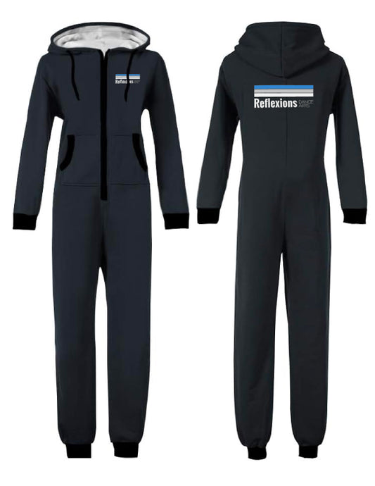 Reflexions Hooded Onesie Pajamas Adult Navy
