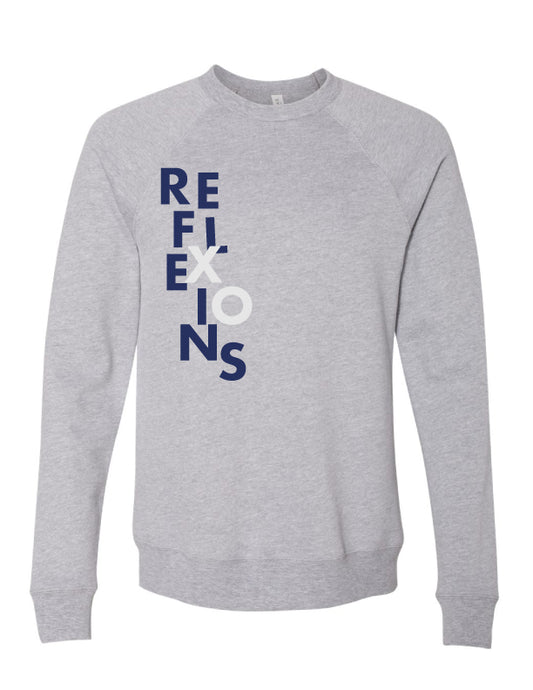 Reflexions Vertical Fun Adult Crewneck Sweatshirt Heather Grey