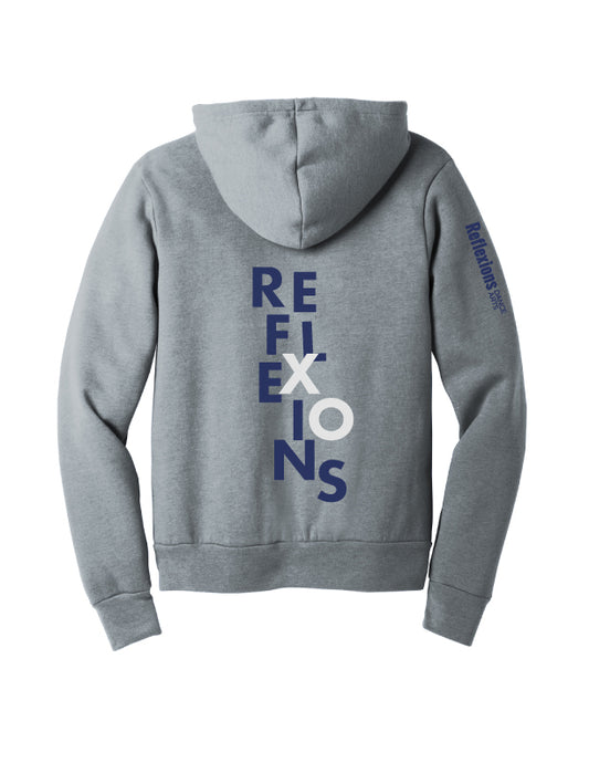 Reflexions Vertical Fun Adult Hoodie Heather Grey