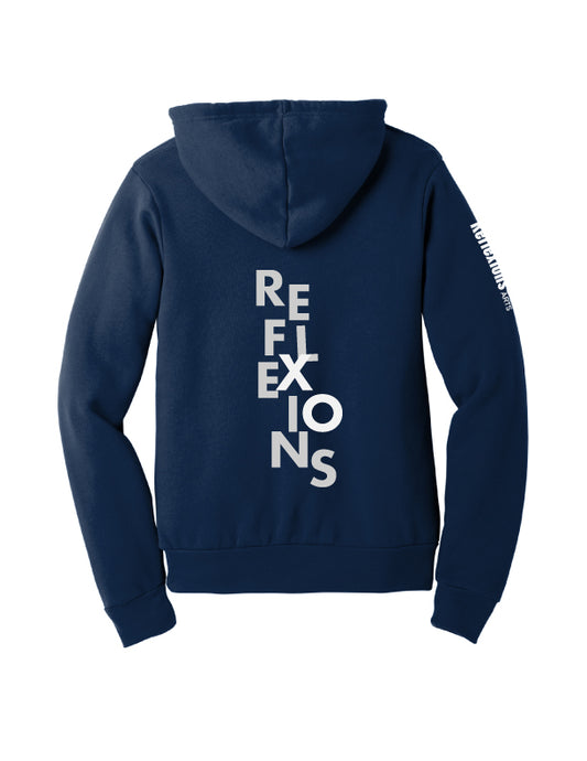Reflexions Vertical Fun Adult Hoodie Navy