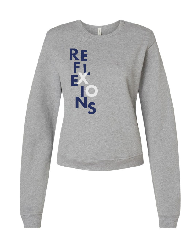 Reflexions Vertical Fun Ladies Crewneck Sweatshirt Heather Grey