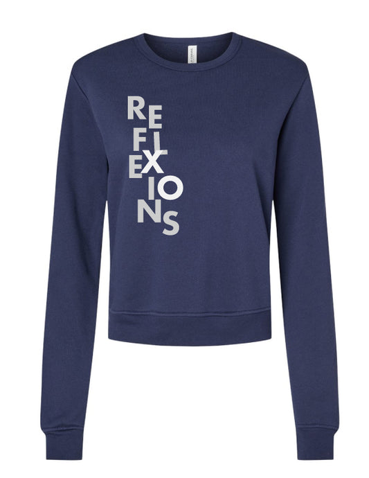 Reflexions Vertical Fun Ladies Crewneck Sweatshirt Navy