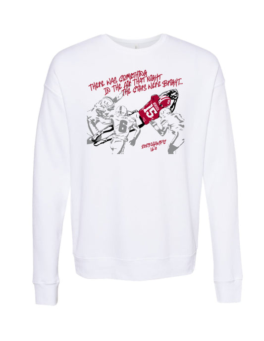 Indiana University Mendoza 2025 Champs White Adult Crewneck Sweatshirt