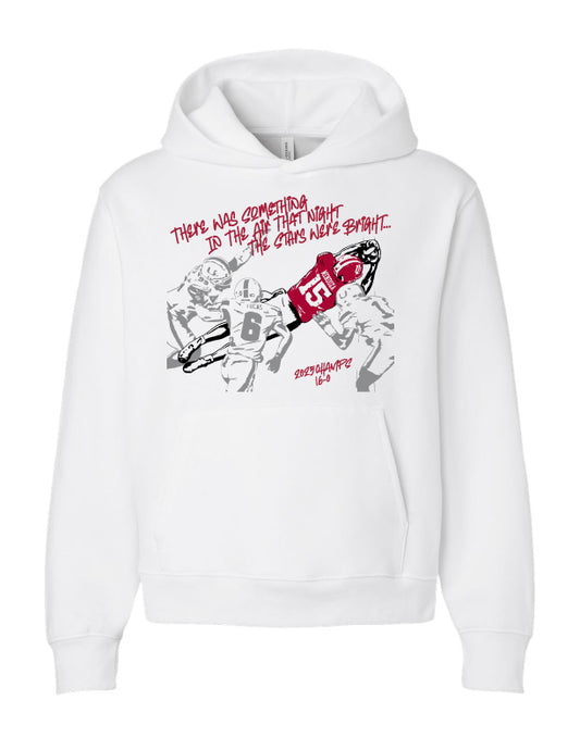 Indiana University Mendoza 2025 Champs White Adult Hoodie