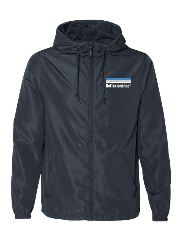 Reflexions Lightweight Windbreaker Full-Zip Navy Jacket Adult